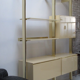 Ivory and brass lacquered library, International furniture 1970