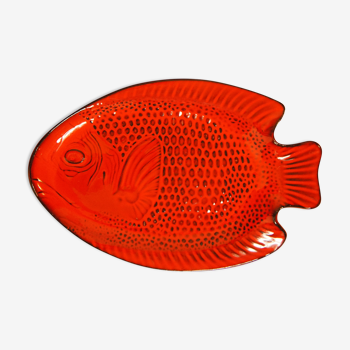 Plat à poisson céramique zoomorphe 1960