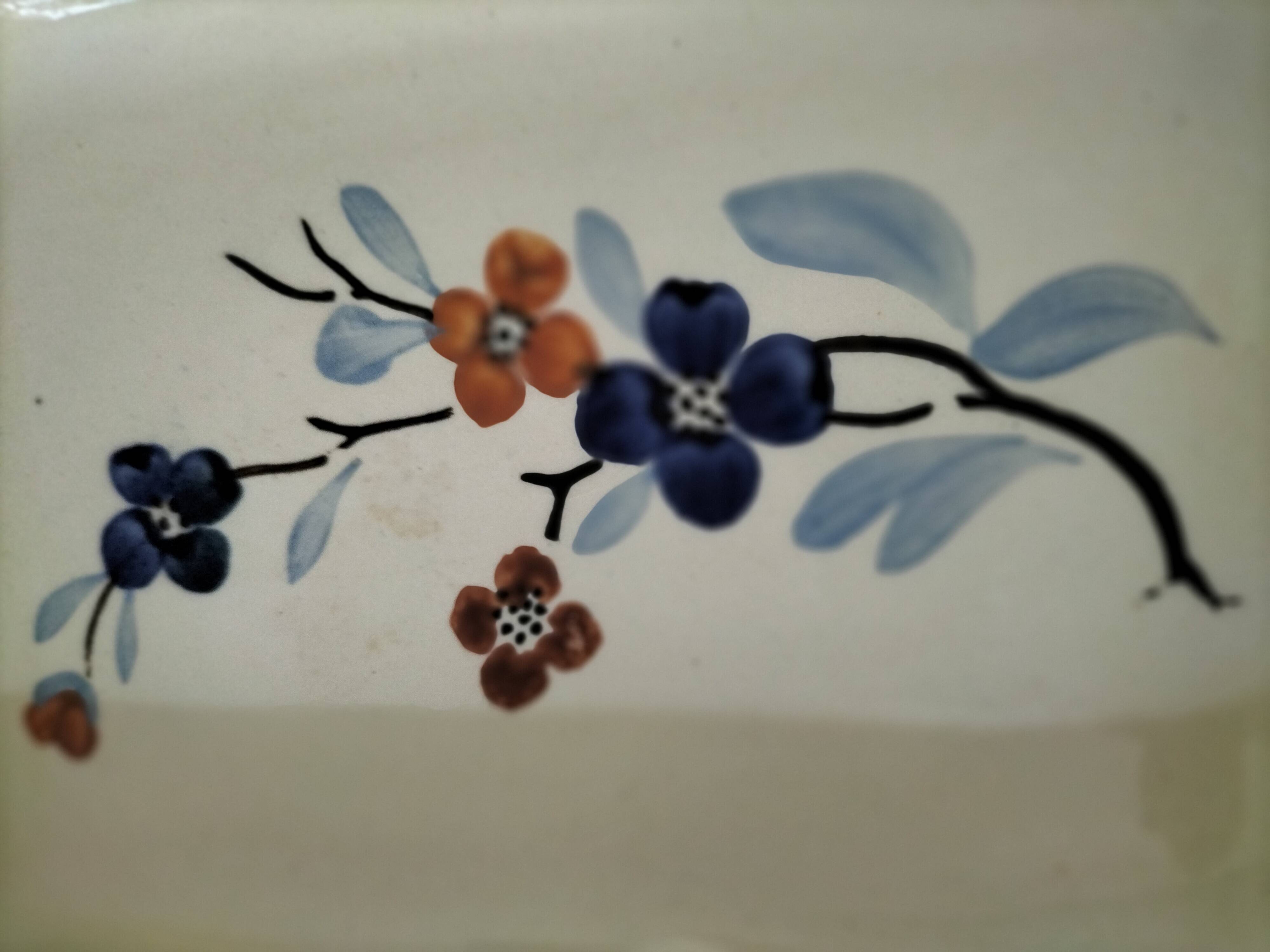 Vintage Sarreguemines compartmentalized plate model 5041 with Japanese decoration