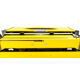 Machine à écrire Olympia AEG Dactymétal De Luxe Jaune révisée ruban neuf avec valise verte