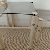 Beige Metal Nesting Tables Yves Boutboul 1970s