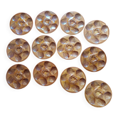 12 vintage oyster plates Ateliers d’Art du Reverney France barbotine