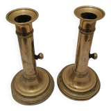 Two vintage copper candle holder