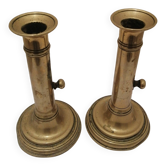 Two vintage copper candle holder
