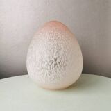 Lampe de table vintage en verre rose en forme d'oeuf 80s