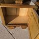 Set of 2 marble and wood bedside tables