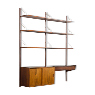 Hansen and Guldborg mid-century wall unit with glass tops, Denmark 1960s