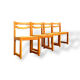 Suite de 4 chaises traîneau en orme et paille Maison Regain