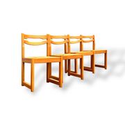 Set of 4 sleigh chairs in elm and straw Maison Regain
