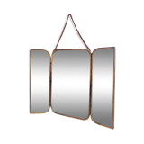 Solid brass triptych barber mirror