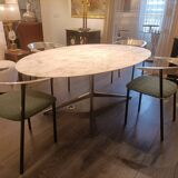 Florence Knoll for Knoll. Marble and chrome-plated metal table. 1970s. LS54931408H
