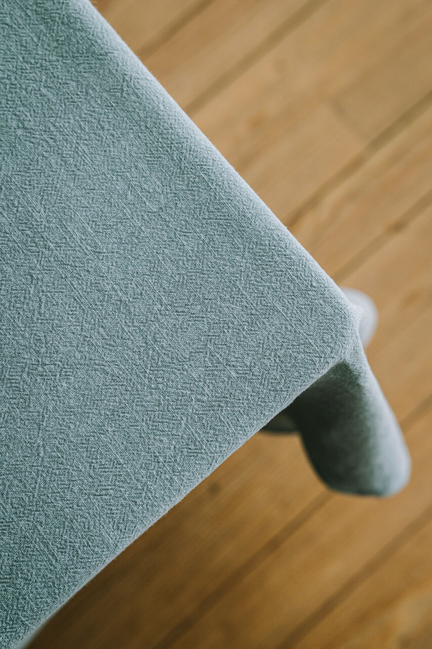 Washed linen tablecloth Celadon