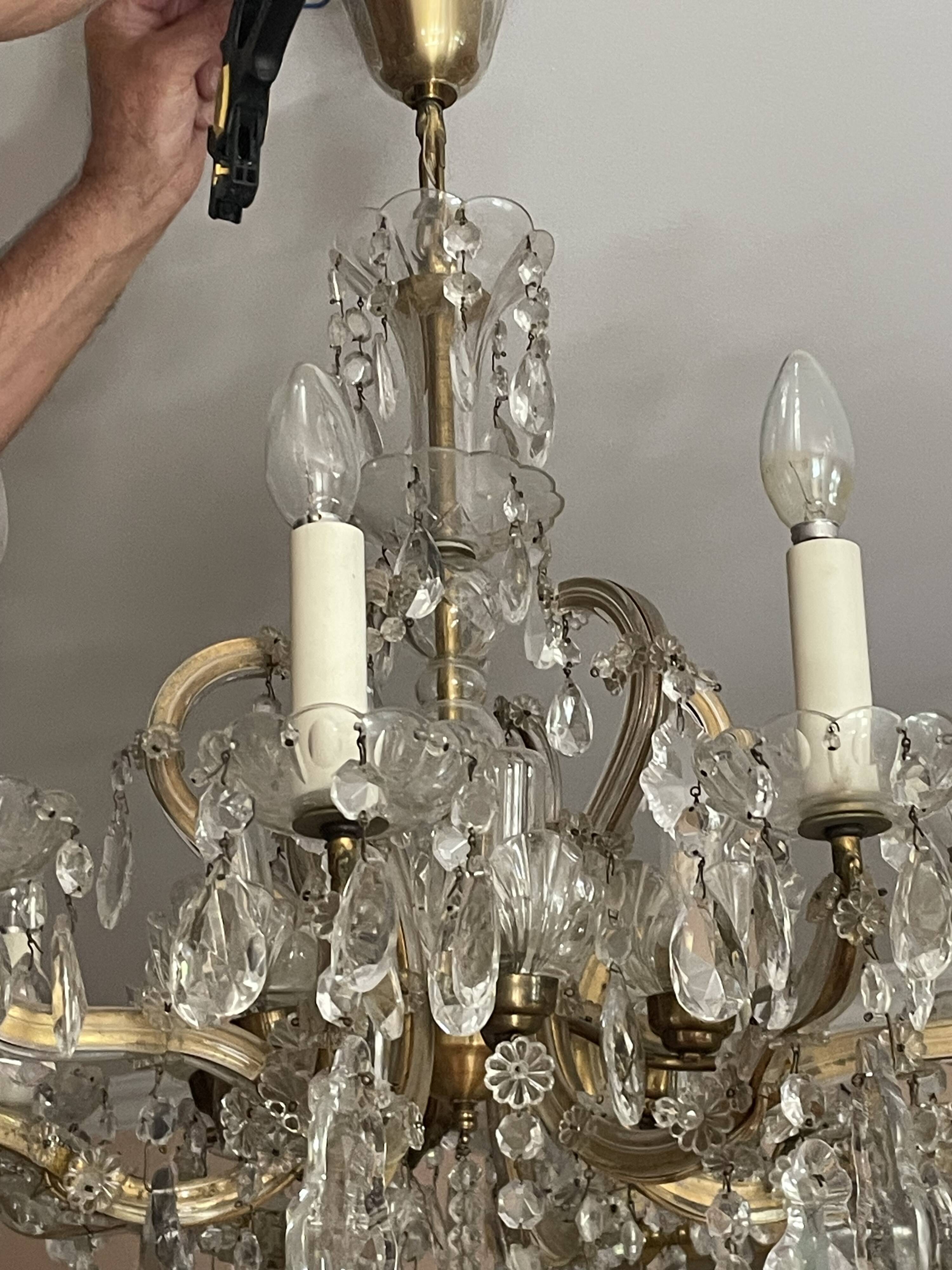 Antique crystal chandelier, French made.