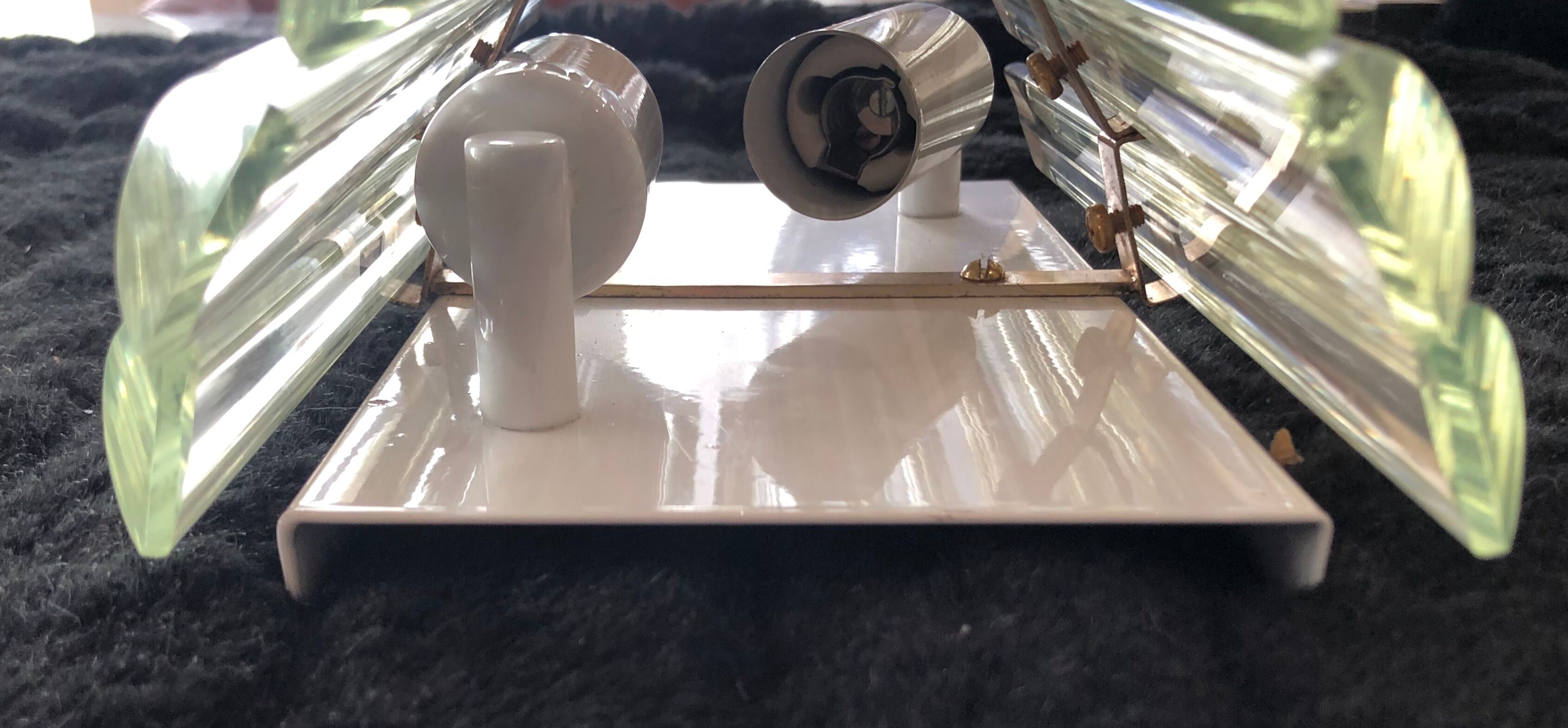 Venini sconce glass and gilded structure