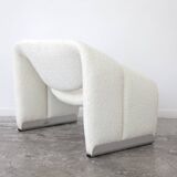 Fauteuil Groovy boucle blanc cassé par Pierre Paulin
