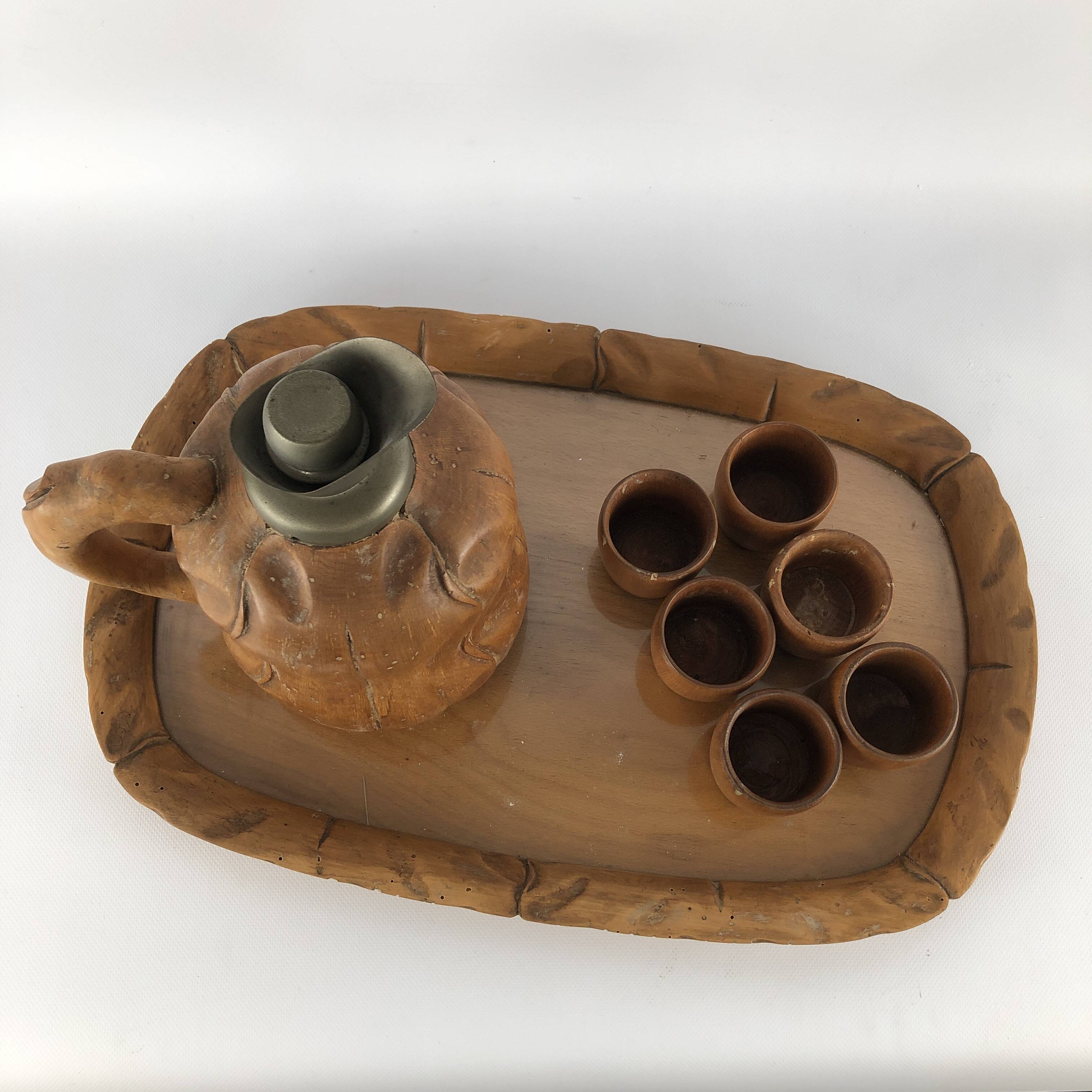 Aldo Tura carafe, tray and glasses set for Macabo  50