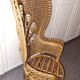 Fauteuil peacock en rotin vintage 1970
