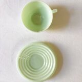 Glass cups and saucers, 1950s