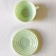 Glass cups and saucers, 1950s