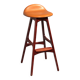 Modern Danish leather and wood model OD-61 bar stool by Erik Buch for Oddense Møbelfabrik, 1964