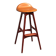 Modern Danish leather and wood model OD-61 bar stool by Erik Buch for Oddense Møbelfabrik, 1964