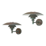 Pair of PH 4/3 Copper - Louis Poulsen Solid Copper outdoor wall lamp