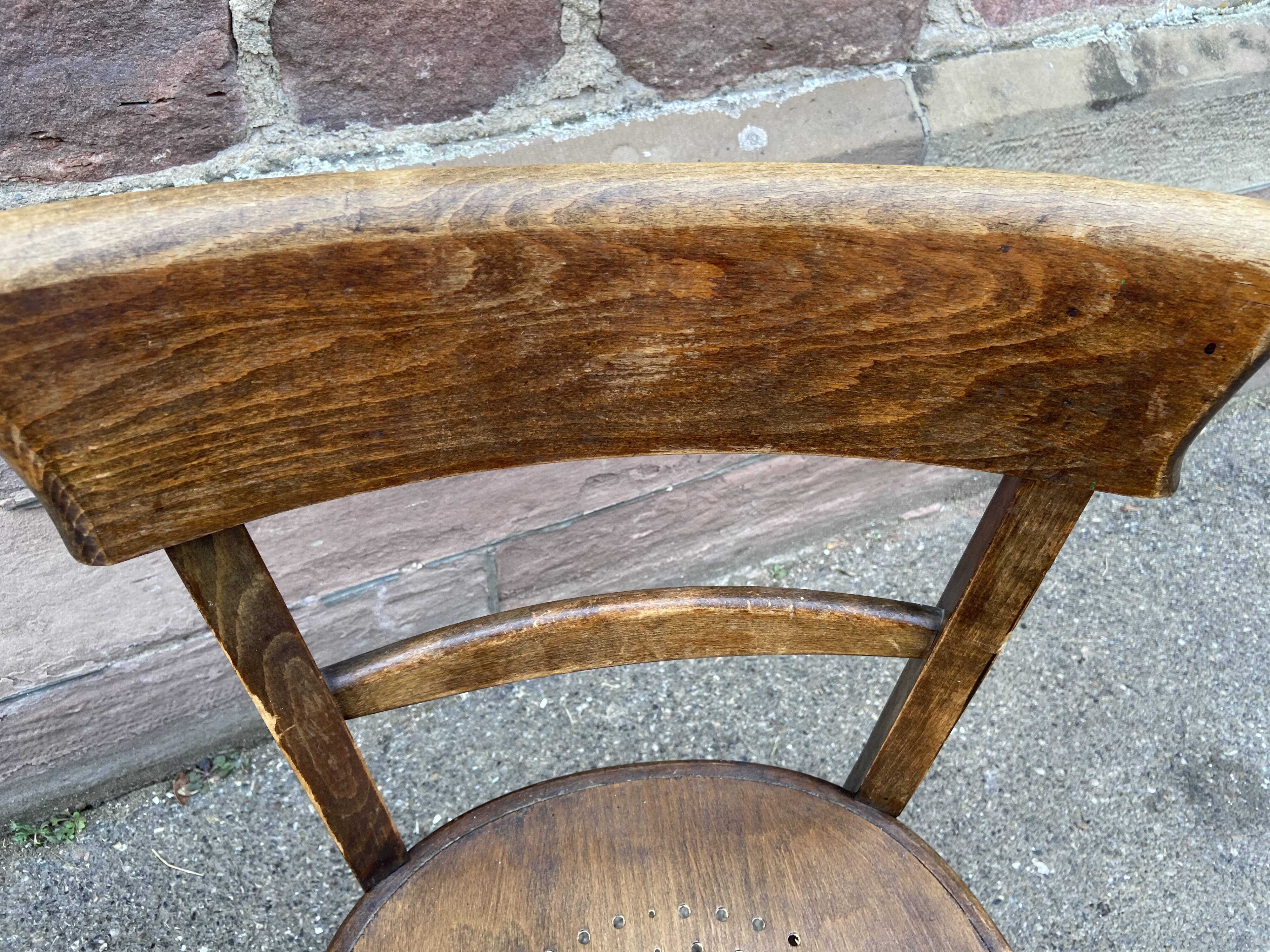 2 Chairs bistro curved wooden Baumann French bistro chair