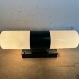Industrial Brown Bakelite Wall Light with Milk Glass, 1960s