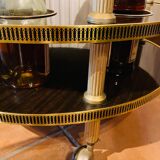 Trolley vintage round bar in brass and formica