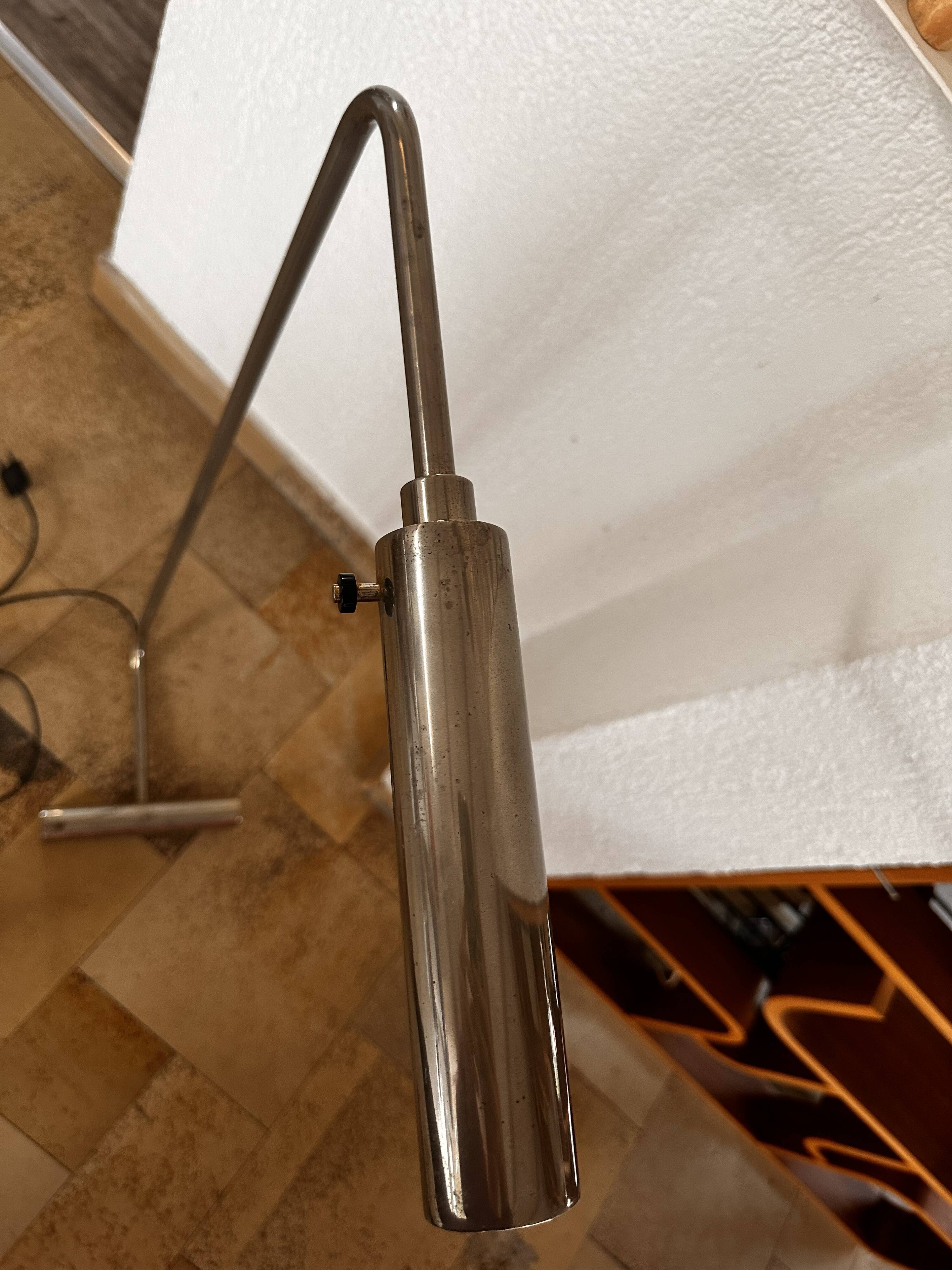 Chromed metal floor lamp designed by Christian Liaigre