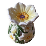 Bougeoir en barbotine fleur