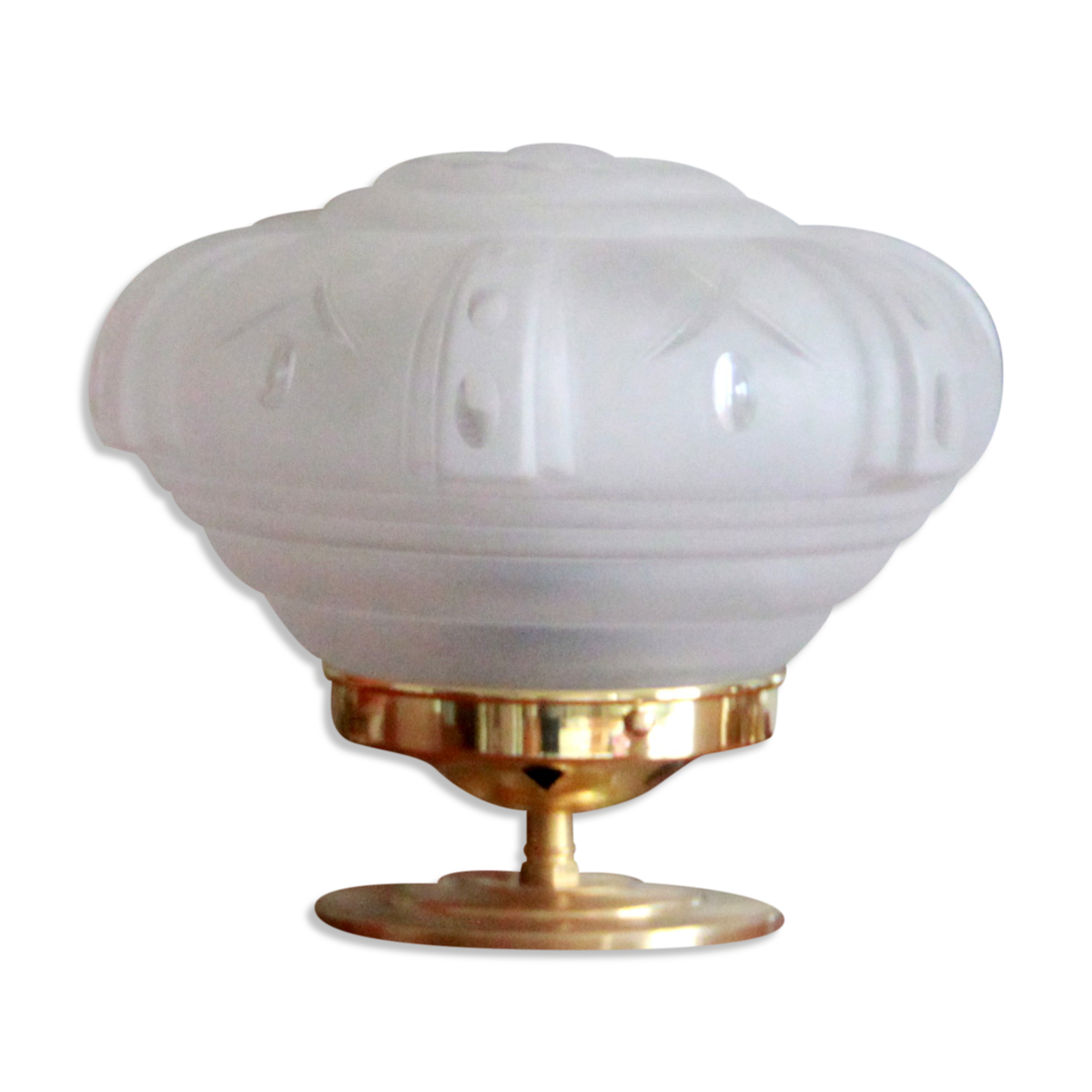 Lampe chevet laiton globe verre dépoli