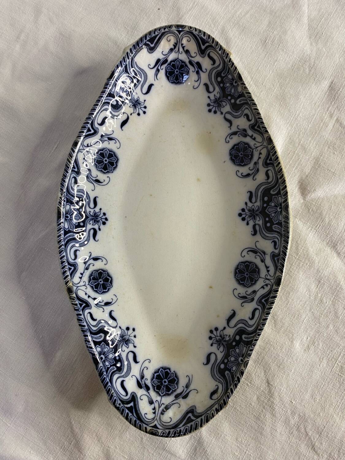 Lot de 2 raviers anciens Elchinger Badonviller – décors bleus