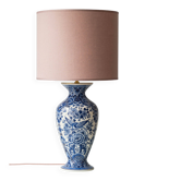 Lampe de table chinoiserie Delft vintage, peinte à la main en bleu et blanc, nouvel abat-jour