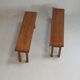 Pair of brutalist benches. Wood. France. Circa 1960.