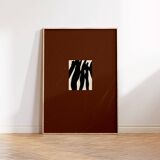 Abstract modern brown giclee print, 50x70cm