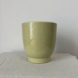 Cache pot jaune moucheté