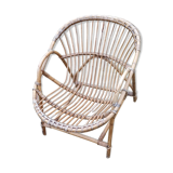 Rattan armchair with armrest