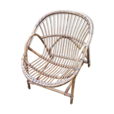 Rattan armchair with armrest