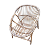 Rattan armchair with armrest