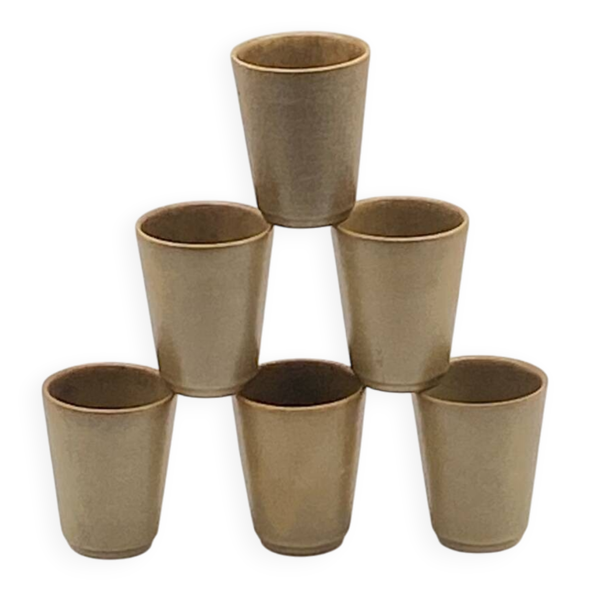 Service de 6 verres / gobelets céramique / Grès  Digoin