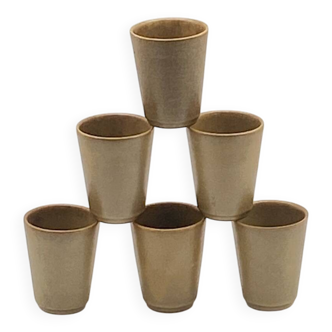 Service of 6 ceramic glasses / cups / Digoin stoneware