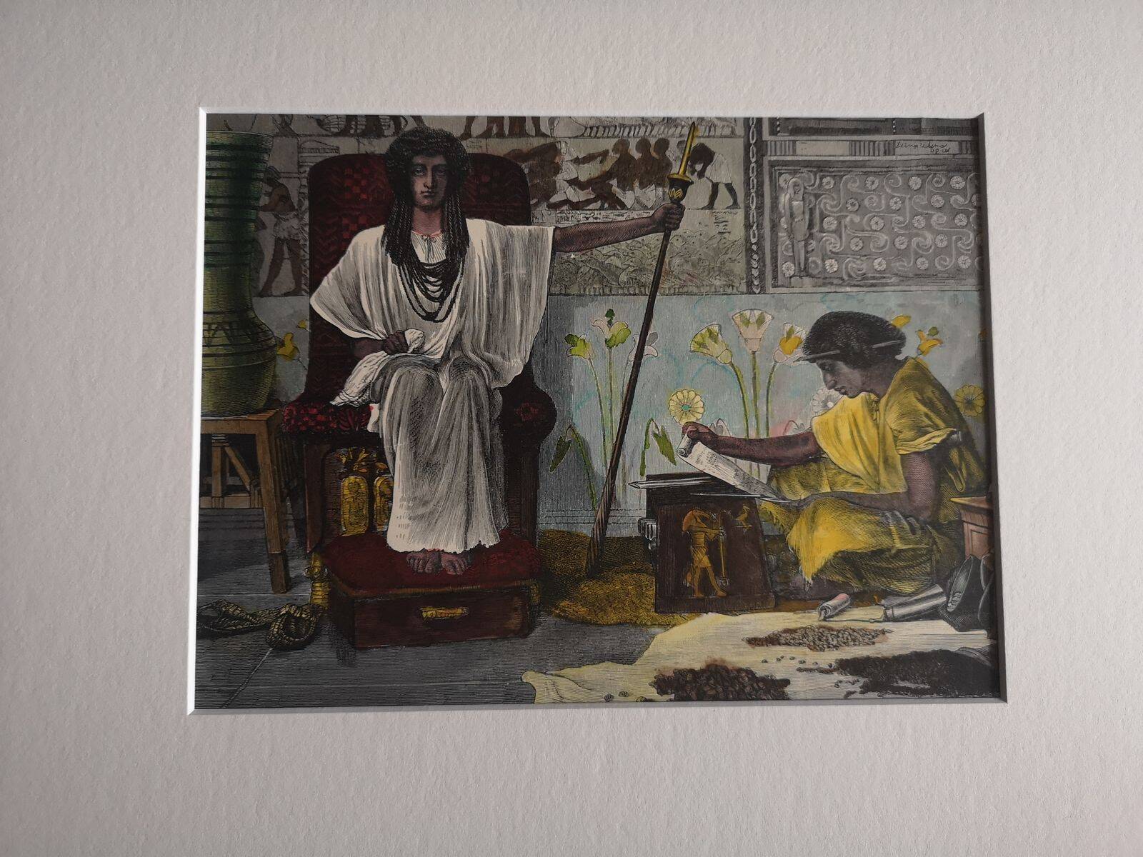 Old engraving scene of pharaohs - Late 19th century