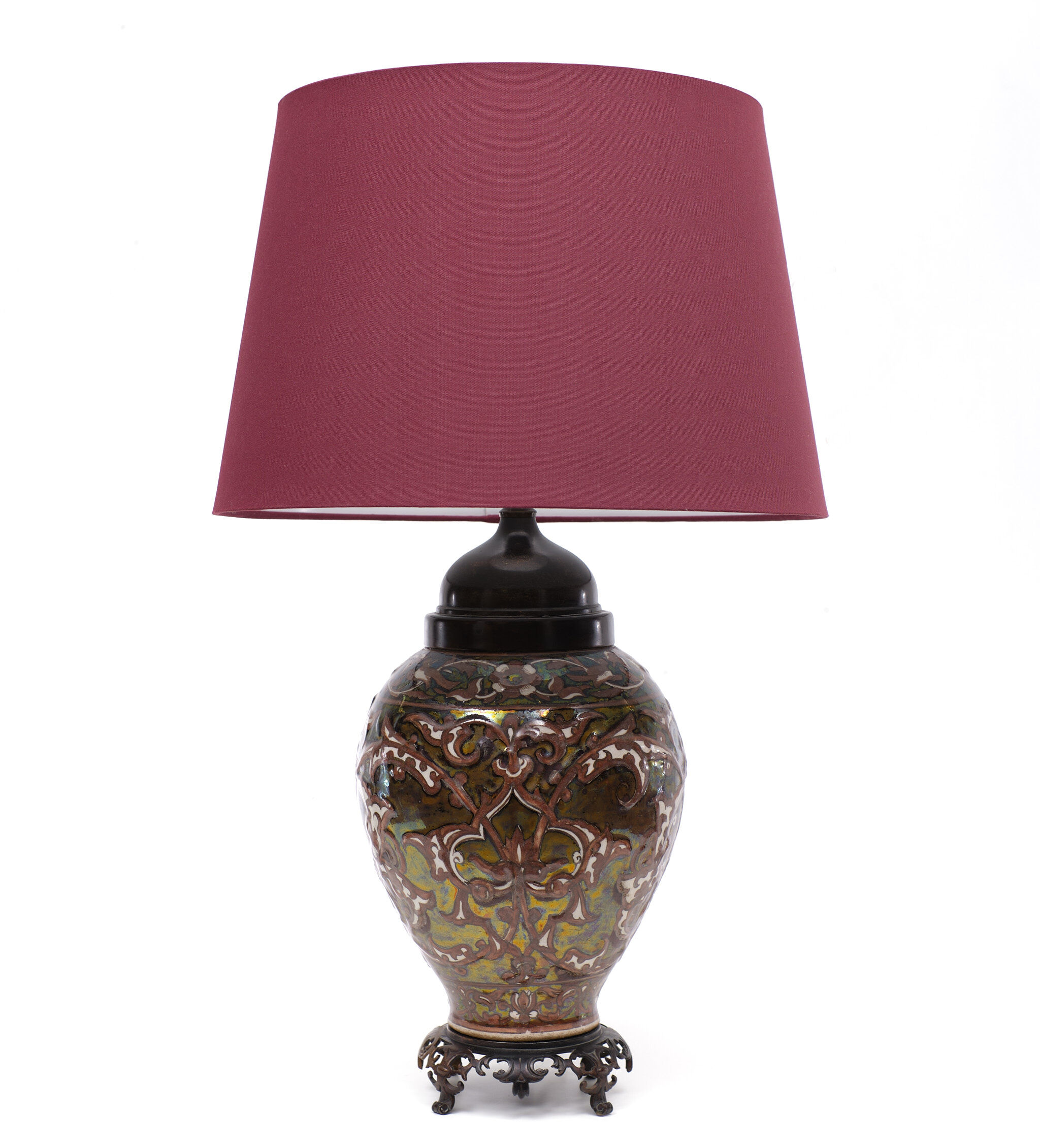 Ceramic and Bronze Table Lamp, 1960s England