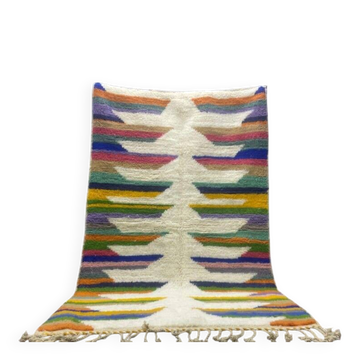 Tapis en laine pure fait main traditionnelle taille 2/3 m