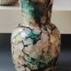 Marbled glass art ball vase. Murano style. Italy. Height 26 cm.