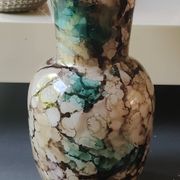 Marbled glass art ball vase. Murano style. Italy. Height 26 cm.