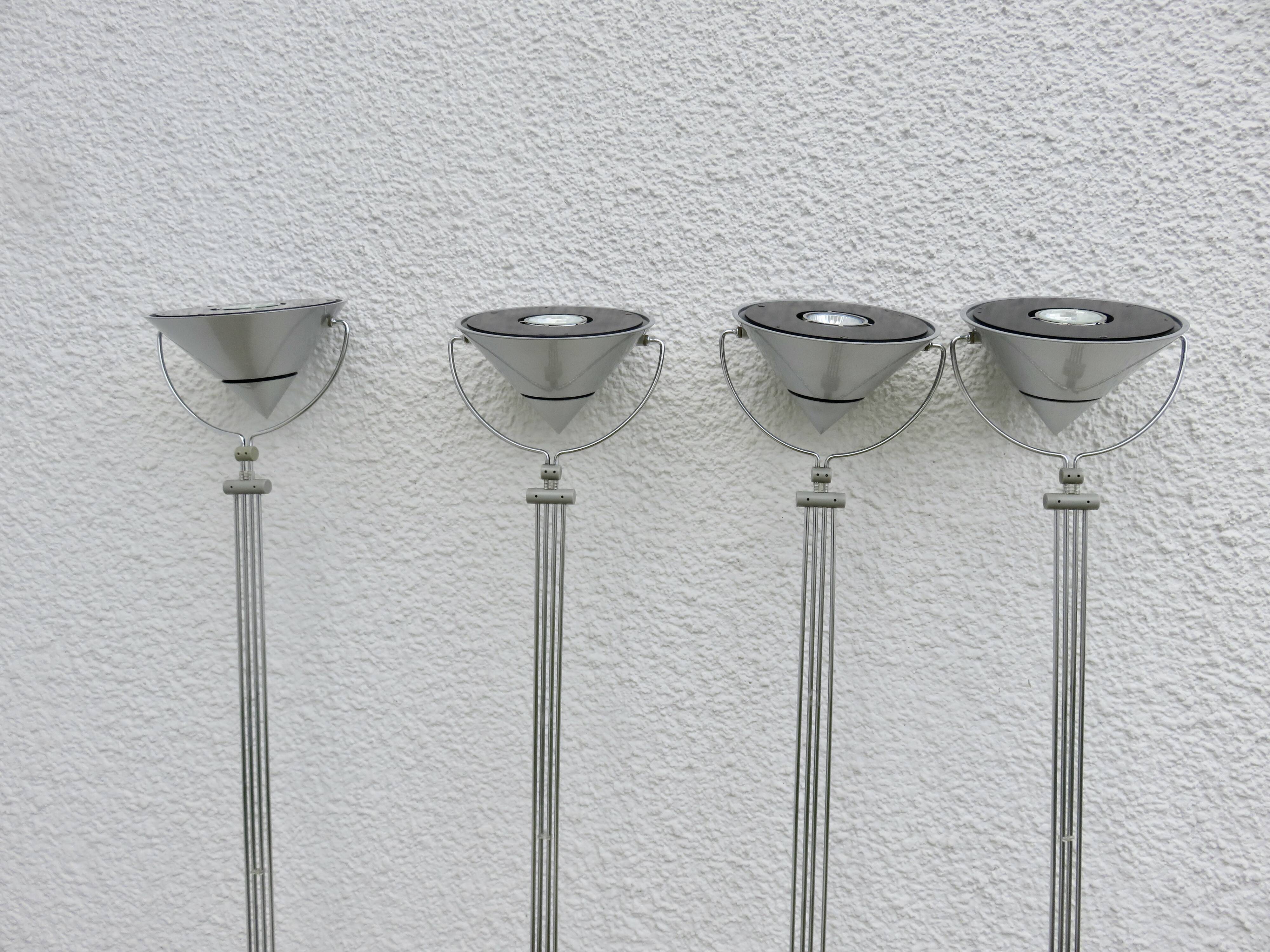 Set of 4 Artemide "mikado" pendant lights, FA Porsche design, 80s