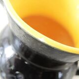 Ancien Pichet en Céramique Noire & Jaune - PL France Resille