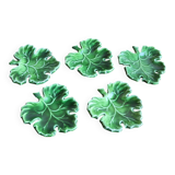 Set of 5 green ceramic leaf dishes – Vallauris